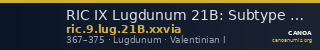 RIC IX Lugdunum 21B: Subtype xxvia — CANOA