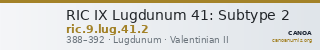RIC IX Lugdunum 41: Subtype 2 — CANOA