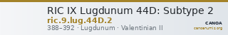 RIC IX Lugdunum 44D: Subtype 2 — CANOA