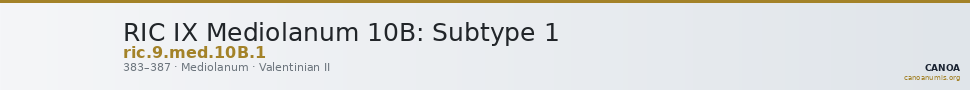 RIC IX Mediolanum 10B: Subtype 1 — CANOA