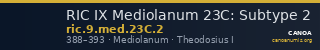 RIC IX Mediolanum 23C: Subtype 2 — CANOA
