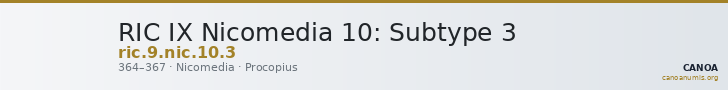 RIC IX Nicomedia 10: Subtype 3 — CANOA