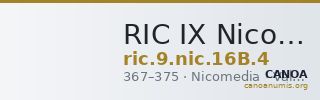 RIC IX Nicomedia 16B: Subtype 4 — CANOA