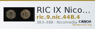 RIC IX Nicomedia 44B: Subtype 4 — CANOA