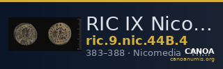 RIC IX Nicomedia 44B: Subtype 4 — CANOA