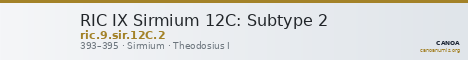 RIC IX Sirmium 12C: Subtype 2 — CANOA