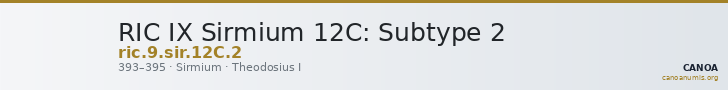 RIC IX Sirmium 12C: Subtype 2 — CANOA