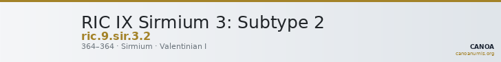 RIC IX Sirmium 3: Subtype 2 — CANOA
