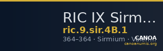 RIC IX Sirmium 4B: Subtype 1 — CANOA