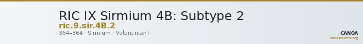 RIC IX Sirmium 4B: Subtype 2 — CANOA