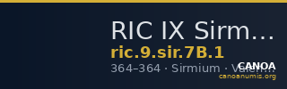 RIC IX Sirmium 7B: Subtype 1 — CANOA