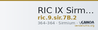 RIC IX Sirmium 7B: Subtype 2 — CANOA