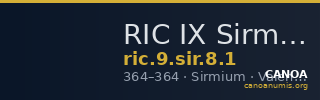 RIC IX Sirmium 8: Subtype 1 — CANOA