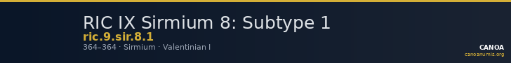 RIC IX Sirmium 8: Subtype 1 — CANOA