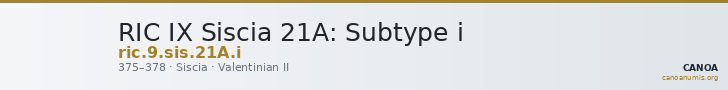 RIC IX Siscia 21A: Subtype i — CANOA
