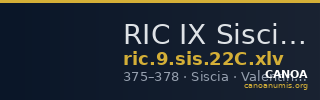RIC IX Siscia 22C: Subtype xlv — CANOA