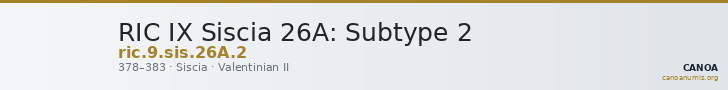 RIC IX Siscia 26A: Subtype 2 — CANOA