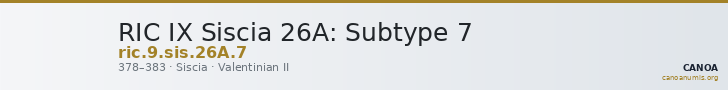 RIC IX Siscia 26A: Subtype 7 — CANOA