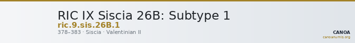 RIC IX Siscia 26B: Subtype 1 — CANOA