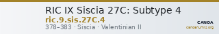 RIC IX Siscia 27C: Subtype 4 — CANOA