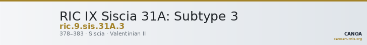 RIC IX Siscia 31A: Subtype 3 — CANOA
