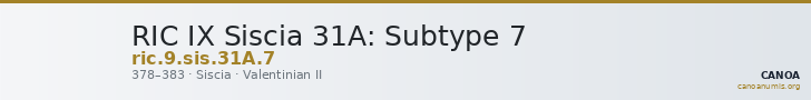 RIC IX Siscia 31A: Subtype 7 — CANOA