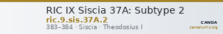 RIC IX Siscia 37A: Subtype 2 — CANOA