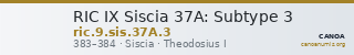 RIC IX Siscia 37A: Subtype 3 — CANOA
