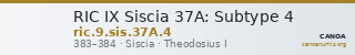 RIC IX Siscia 37A: Subtype 4 — CANOA