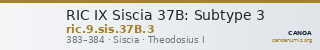 RIC IX Siscia 37B: Subtype 3 — CANOA