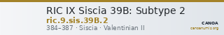 RIC IX Siscia 39B: Subtype 2 — CANOA