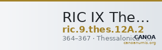 RIC IX Thessalonica 12A: Subtype 2 — CANOA