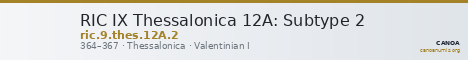 RIC IX Thessalonica 12A: Subtype 2 — CANOA