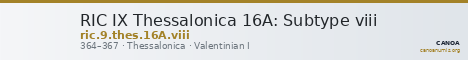 RIC IX Thessalonica 16A: Subtype viii — CANOA