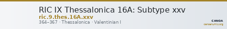 RIC IX Thessalonica 16A: Subtype xxv — CANOA