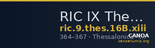 RIC IX Thessalonica 16B: Subtype xiii — CANOA