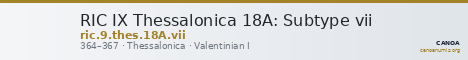 RIC IX Thessalonica 18A: Subtype vii — CANOA