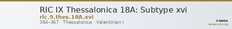 RIC IX Thessalonica 18A: Subtype xvi — CANOA