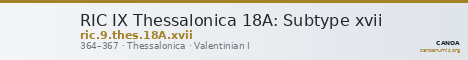 RIC IX Thessalonica 18A: Subtype xvii — CANOA