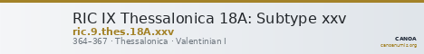 RIC IX Thessalonica 18A: Subtype xxv — CANOA