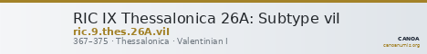 RIC IX Thessalonica 26A: Subtype viI — CANOA