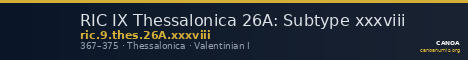 RIC IX Thessalonica 26A: Subtype xxxviii — CANOA