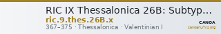 RIC IX Thessalonica 26B: Subtype x — CANOA