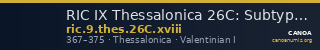 RIC IX Thessalonica 26C: Subtype xviii — CANOA