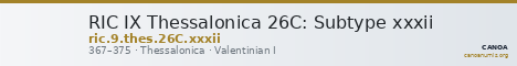 RIC IX Thessalonica 26C: Subtype xxxii — CANOA