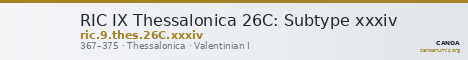 RIC IX Thessalonica 26C: Subtype xxxiv — CANOA