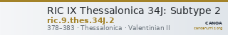RIC IX Thessalonica 34J: Subtype 2 — CANOA
