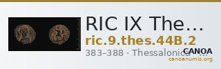 RIC IX Thessalonica 44B: Subtype 2 — CANOA