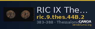 RIC IX Thessalonica 44B: Subtype 2 — CANOA