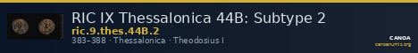 RIC IX Thessalonica 44B: Subtype 2 — CANOA